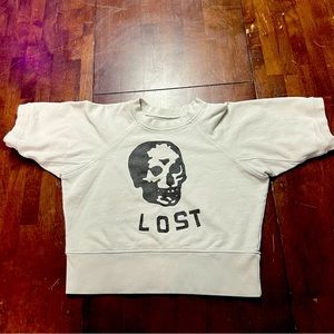 IMOGENE and WILLIE Woman's Short-Sleeve Sweatshirt--"LOST" with Skeleton--Sz. XS